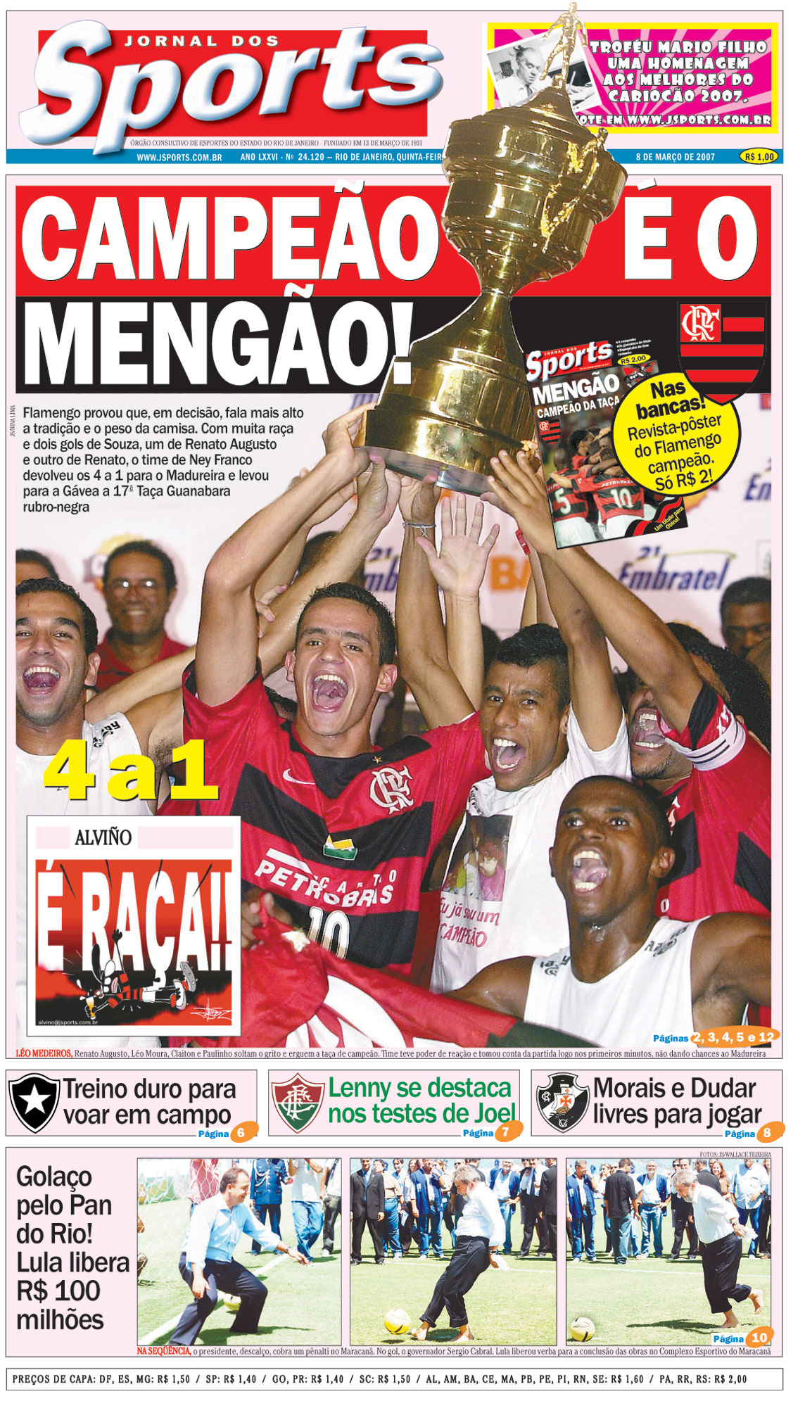 Jornal dos Sports (Flamengo Campeão da Taça Guanabara de 2007)