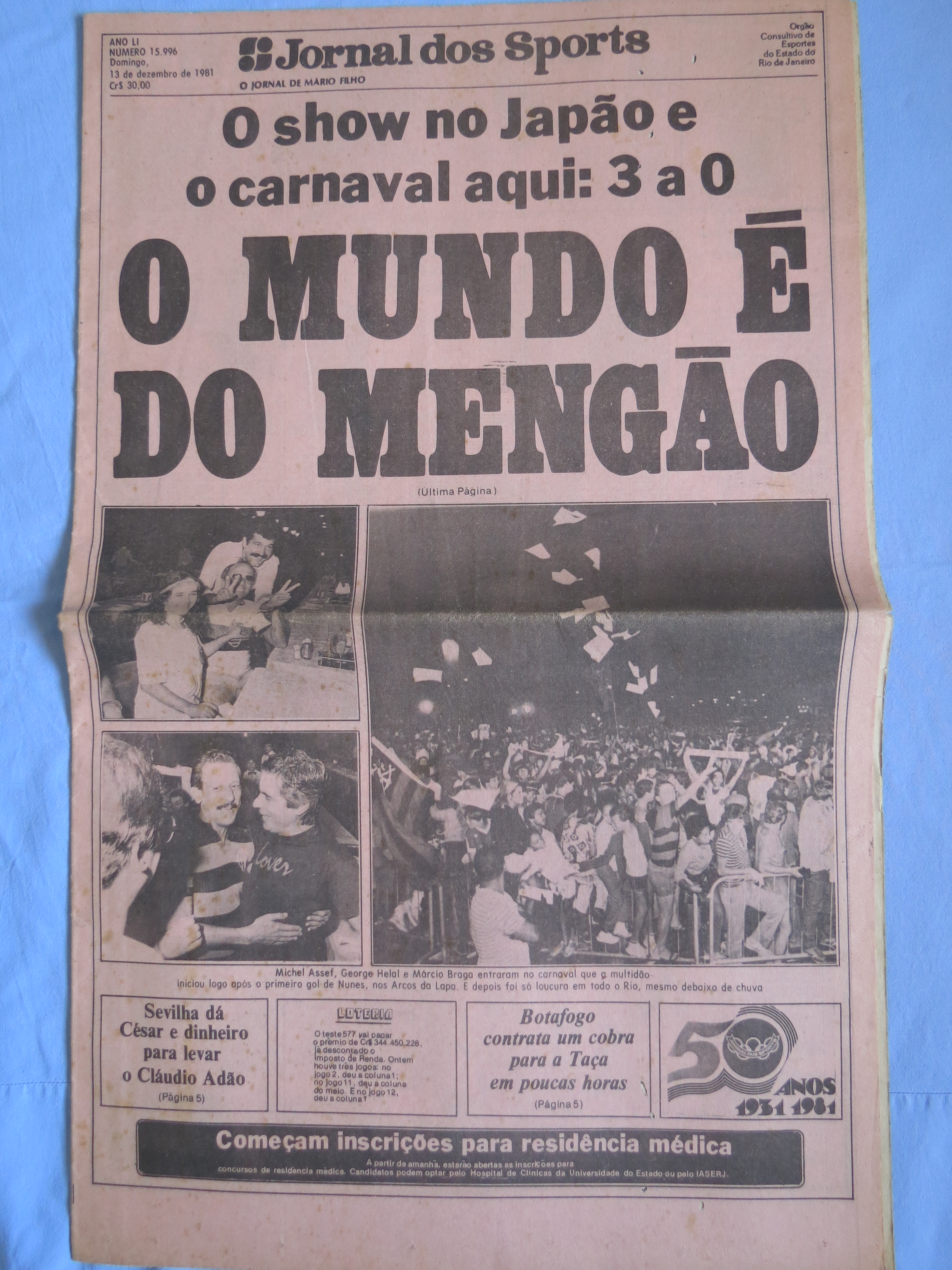 Jornal dos Sports (Flamengo Campeão Mundial Interclubes 1981)
