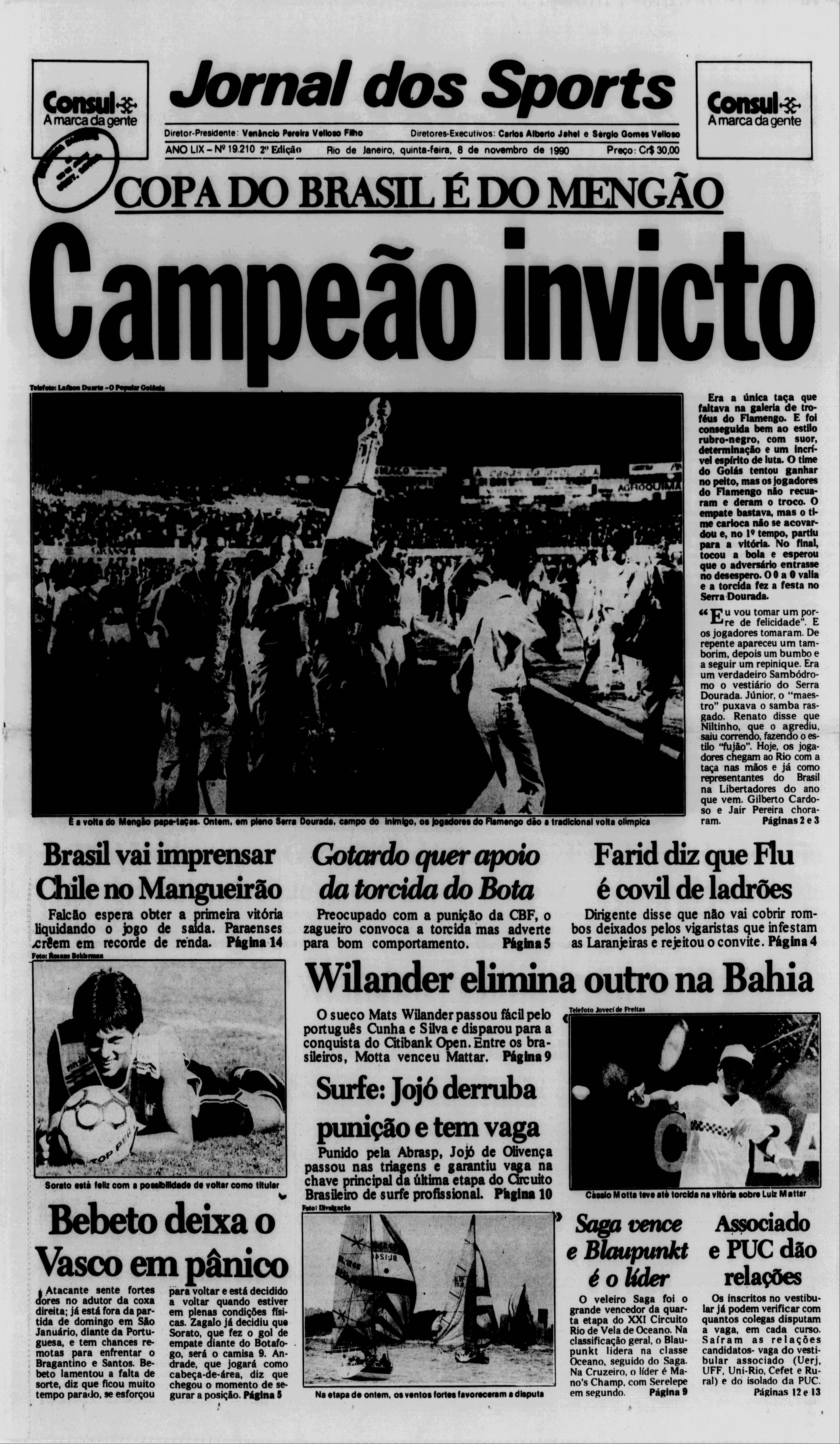 Jornal dos Sports (Flamengo Campeão da Copa do Brasil 1990)