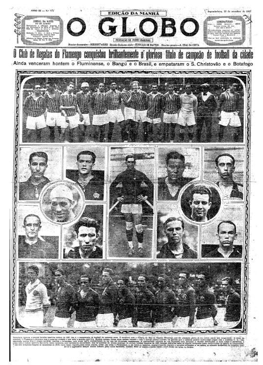 Jornal O Globo (Flamengo Campeão Carioca 1927)