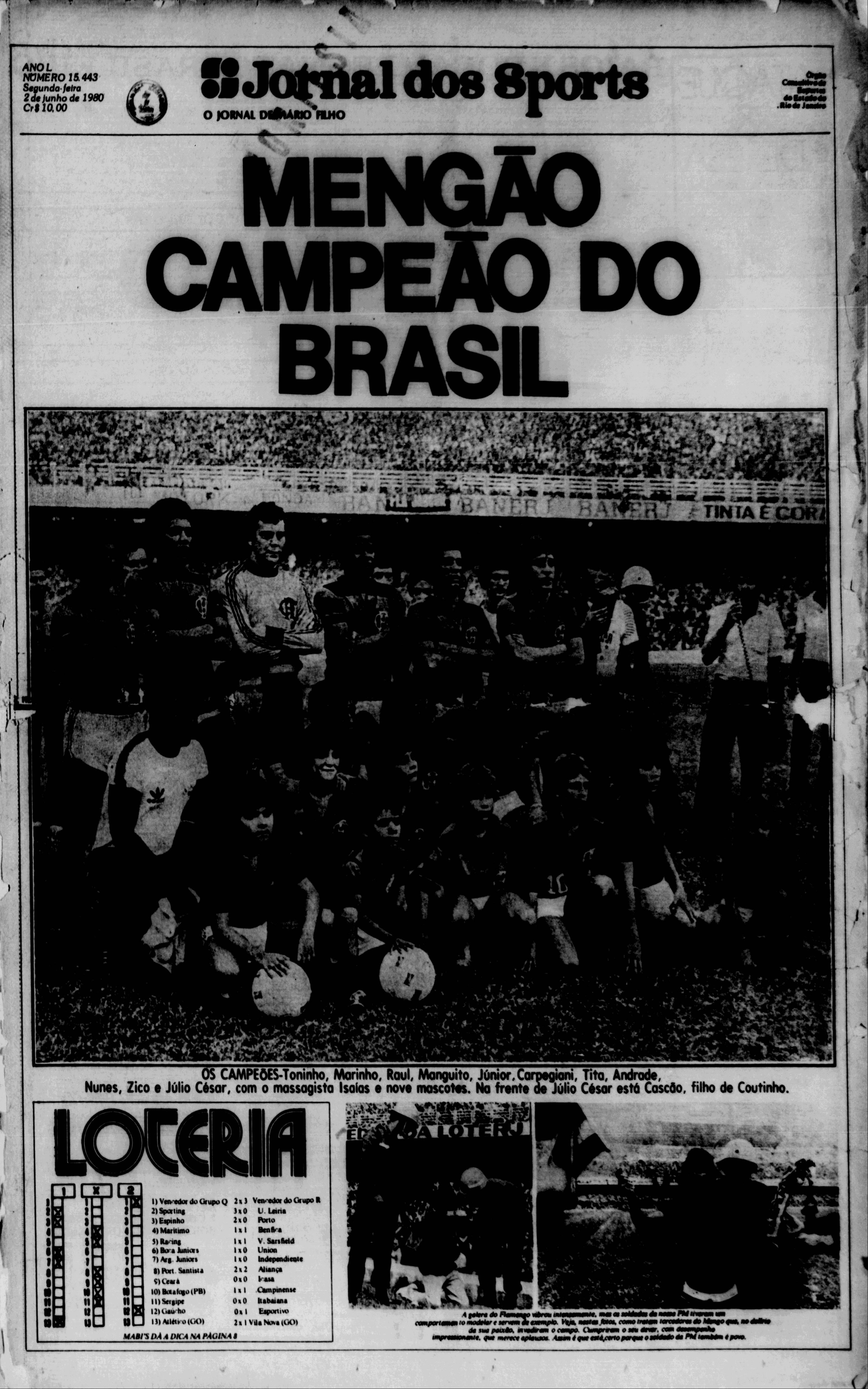 Jornal dos Sports (Flamengo Campeão Brasileiro 1980)