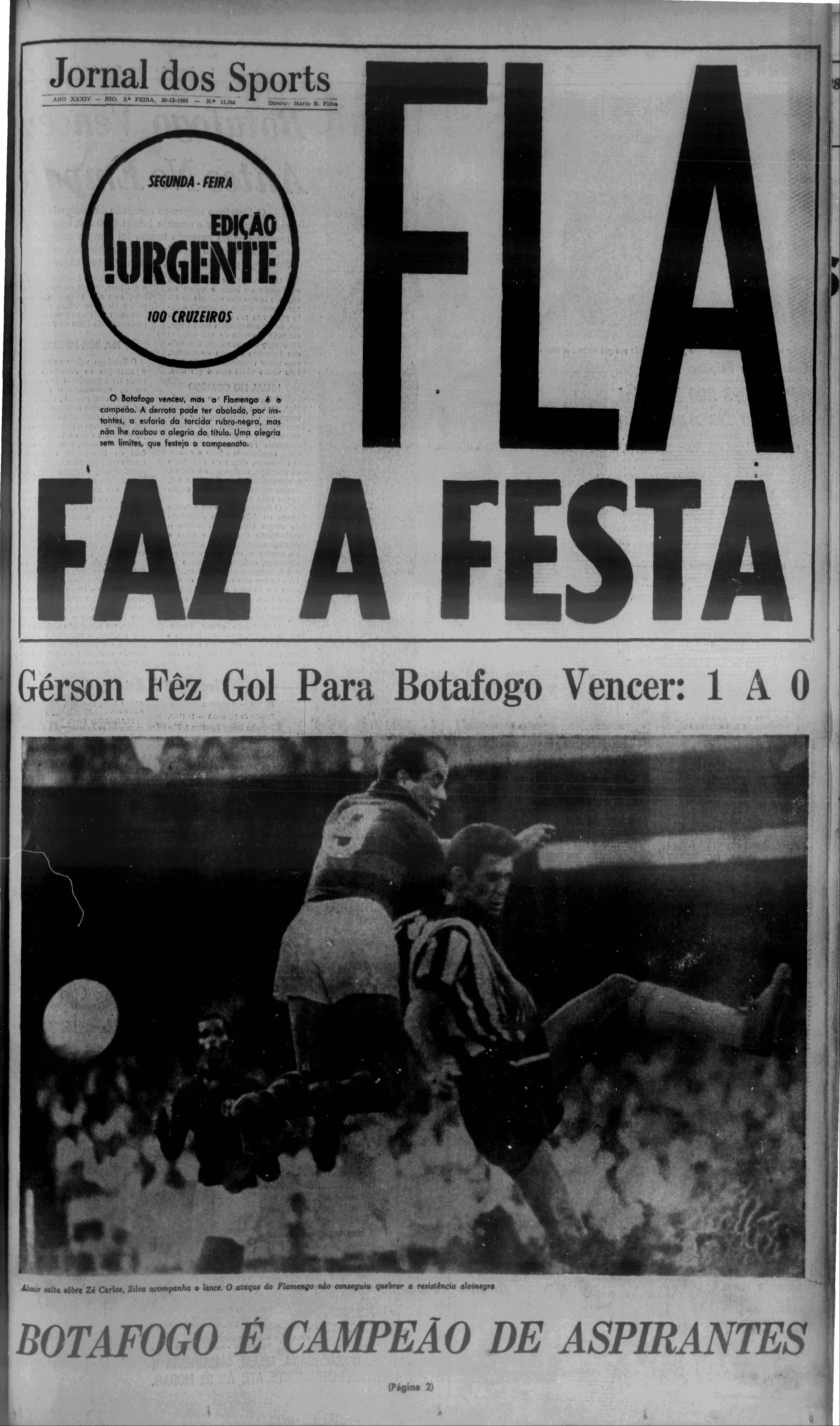 Jornal dos Sports (Flamengo Campeão Carioca 1965)