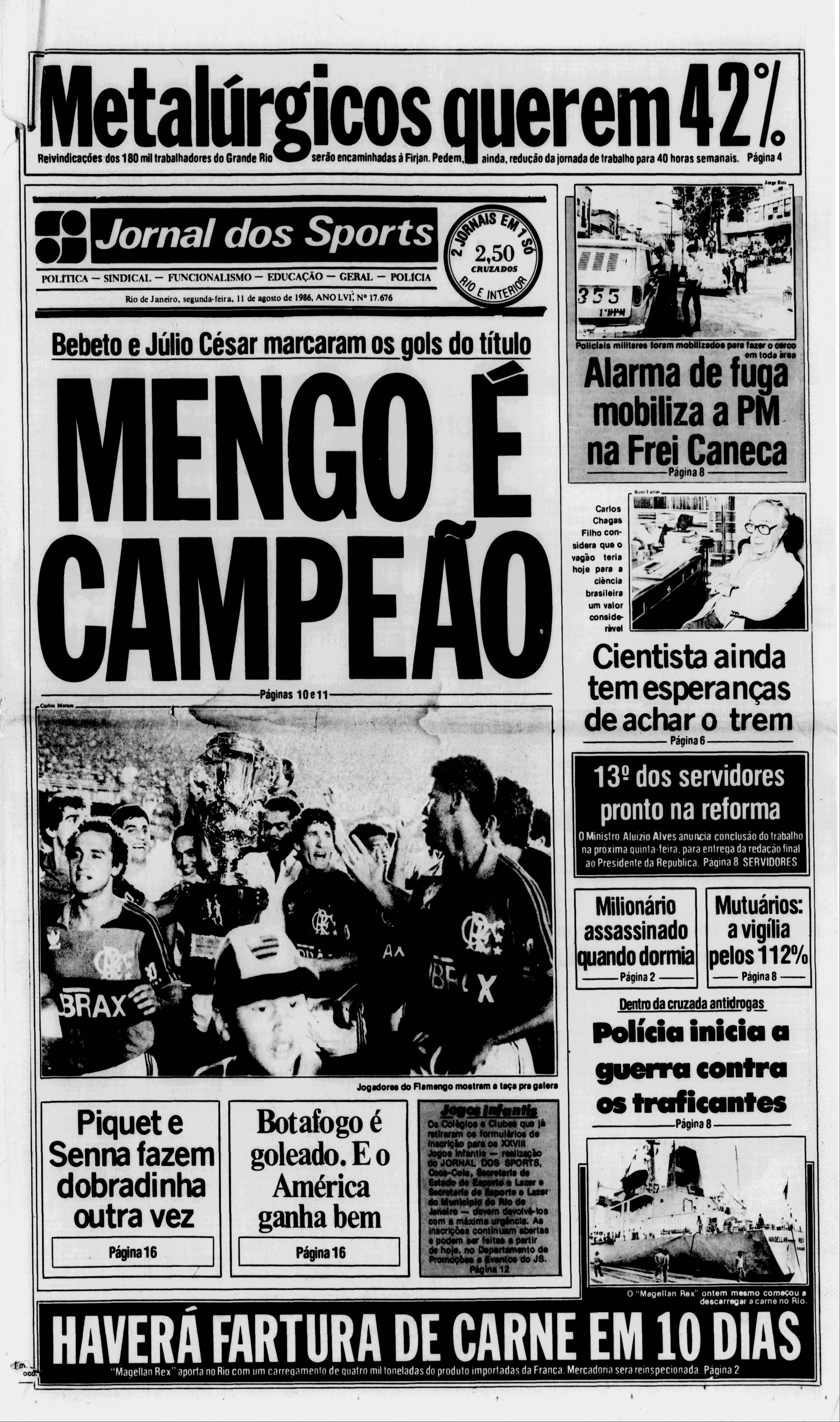 Jornal dos Sports (Flamengo Campeão Carioca 1986)