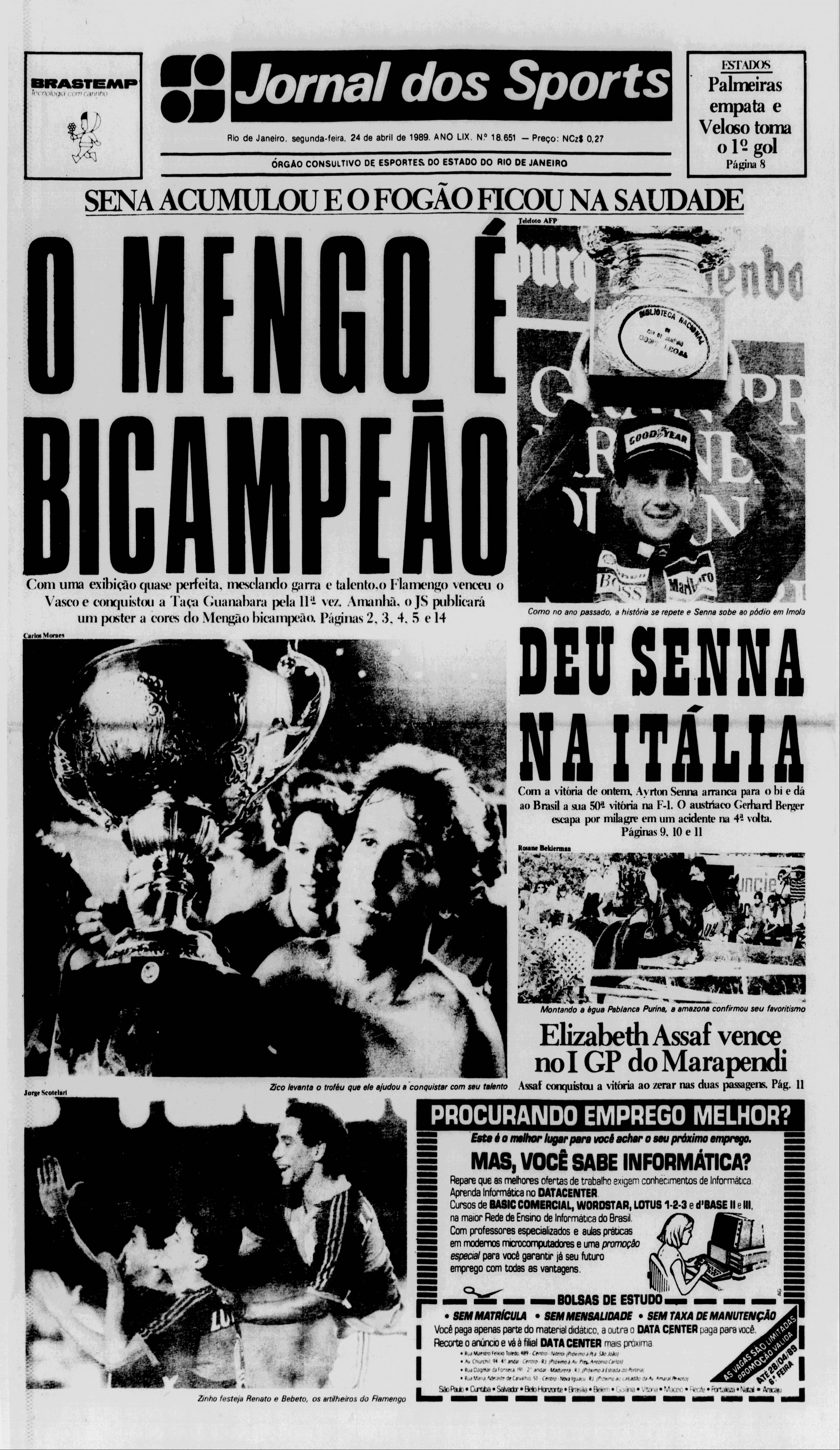 Jornal dos Sports (Flamengo Campeão Taça Guanabara 1989)